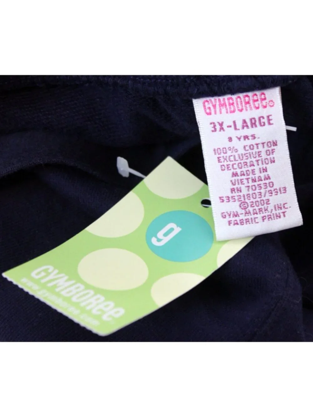 2003 Gymboree Apple for the Teacher Navy Blue Pants sz 3XL 8 Embroidered Flower